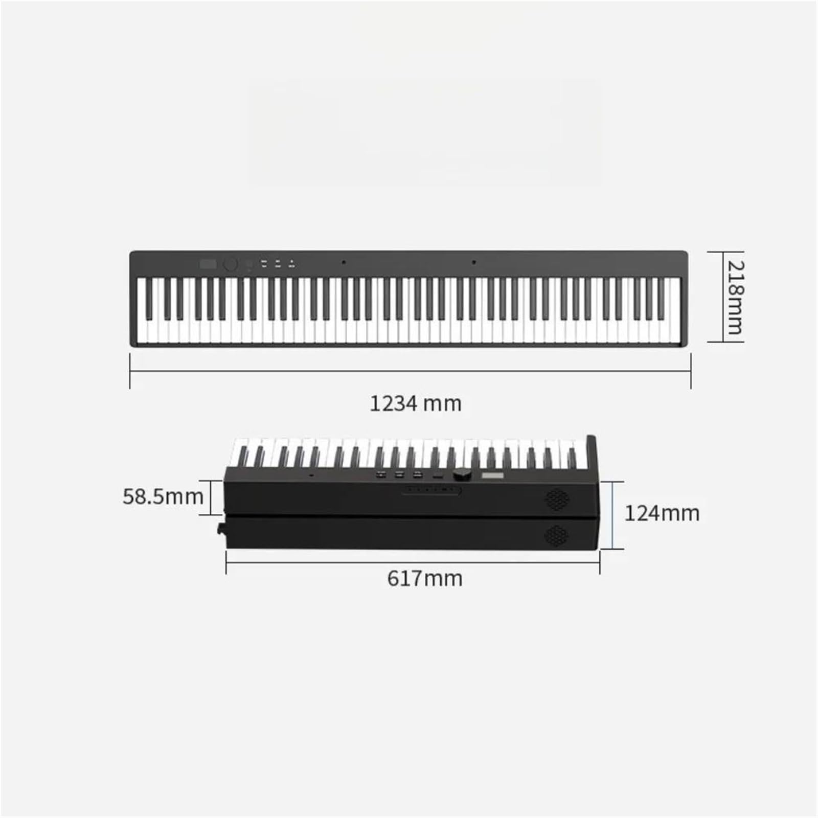 Profesjonalne Pianino Elektroniczne Składane Pianino Elektroniczne Dla Dorosłych 88 Klawiszy Przenośny Instrument Muzyczny Dla Początkujących(Type3 black)