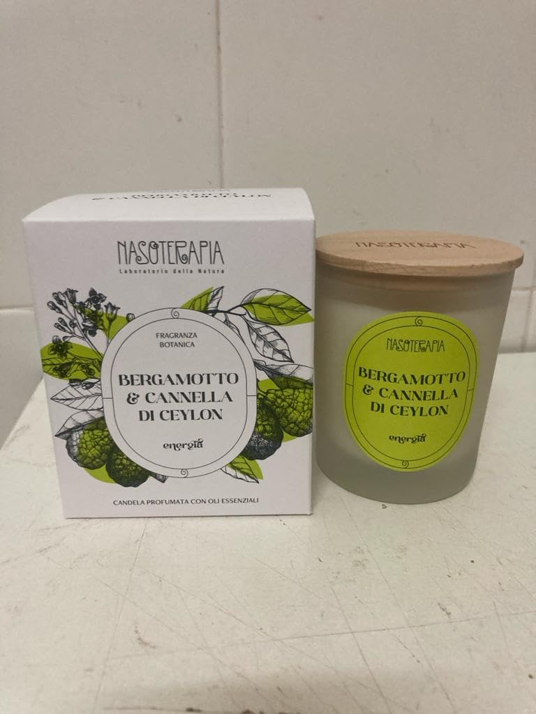 Nasoterapia Candela Profumata Bergamotto e Cannella Di Ceylon 180g