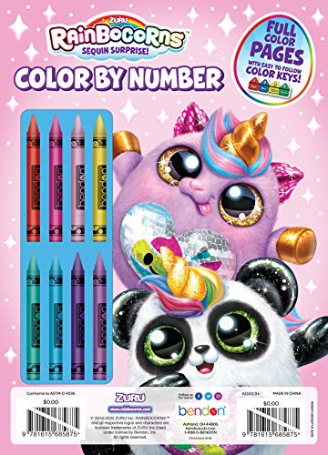 Rainbocorns 32-Page Color By Number Coloring And Activity Book With 8 Crayons 49924 #TOP2