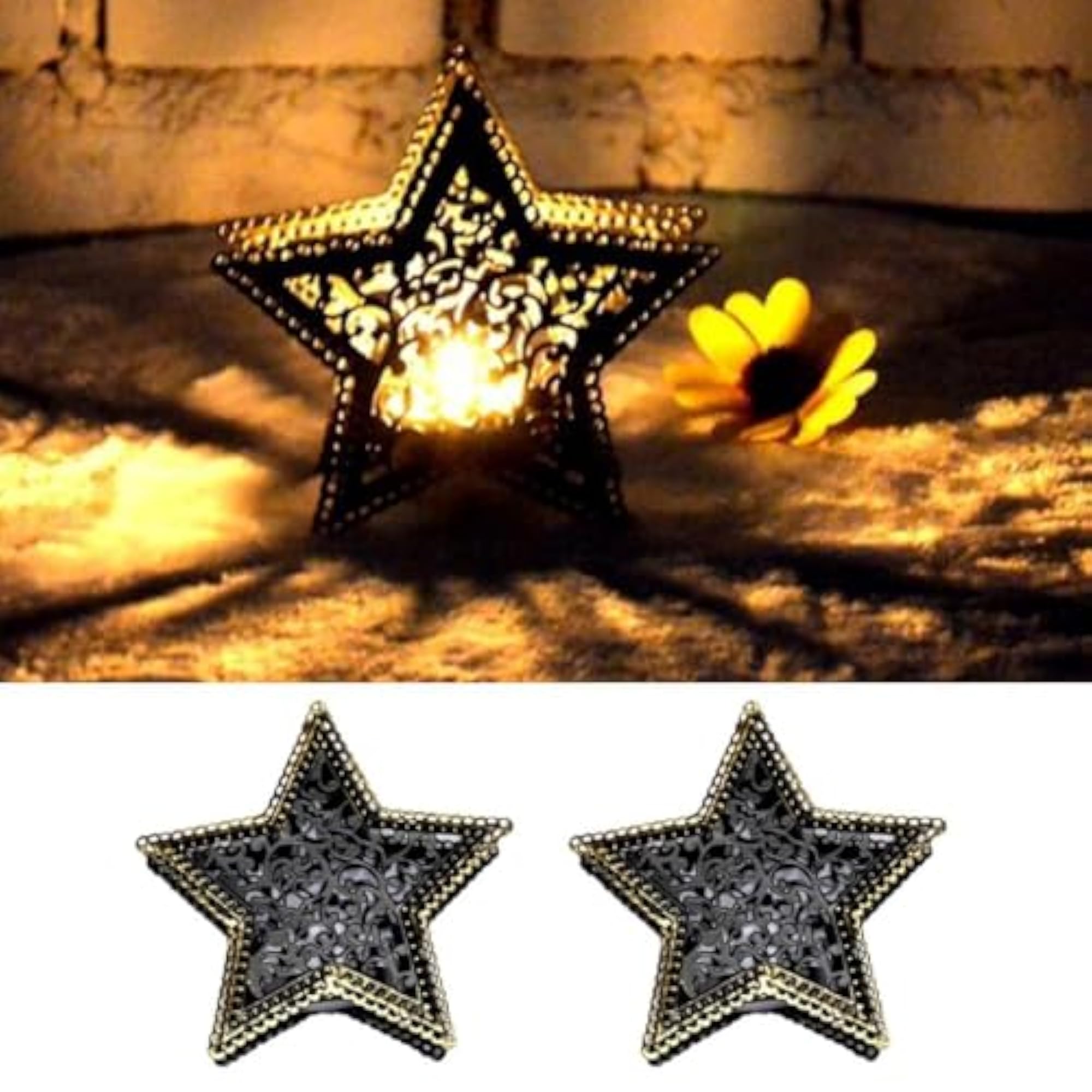3D Hollow Star Moroccan Candlestick Tea Light Holder