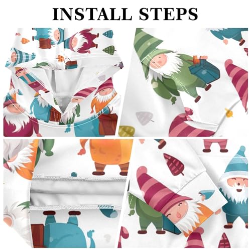 Kids Hoodies Sweaters Christmas Gnome Dwarfs Hooded Sweatshirts with Big Pockets for Boys Girls B04000453