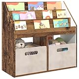 vidaXL Bibliothèque pour enfants Bois ancien 72,5 x 29,5 x 69 cm, Bureau, Rectangulaire, Solutions de rangement pour une organisation efficace et maximisation de l'espace dans les environnements de tr