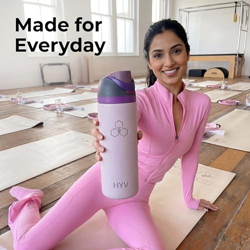 Image of HYV DualFlow Insulated Stainless Steel Water Bottle 1 Litre | Dual-Cap Sipper & Chug for Adults & Kids | Leakproof, BPA-Free, Hot & Cold Thermos | Gym, Sports, Travel, School Flask | Midnight Black