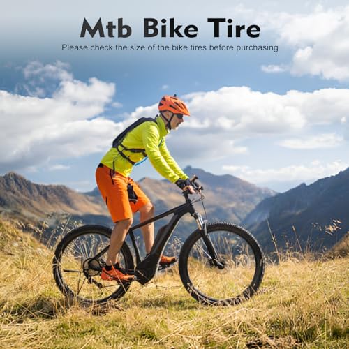 26x1.95 Bike Tire,HUIOK Folding Replacement Bike Tires 26 x 1.95,Cushioned and Comfortable MTB Bicycle tire,Rubber Tires for Hard Roads, Muddy
