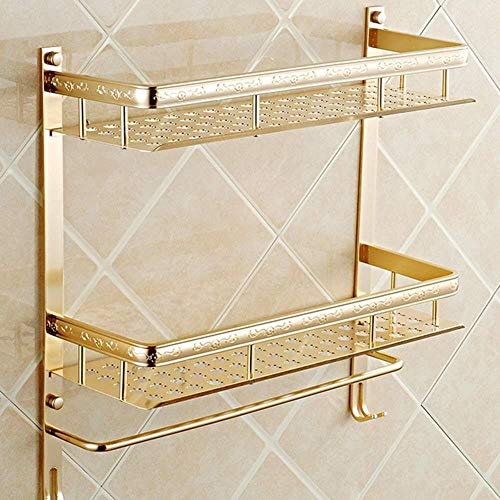 Estantes de baño de aluminio de 60cm repisa de pared para aseo e inodoro 5