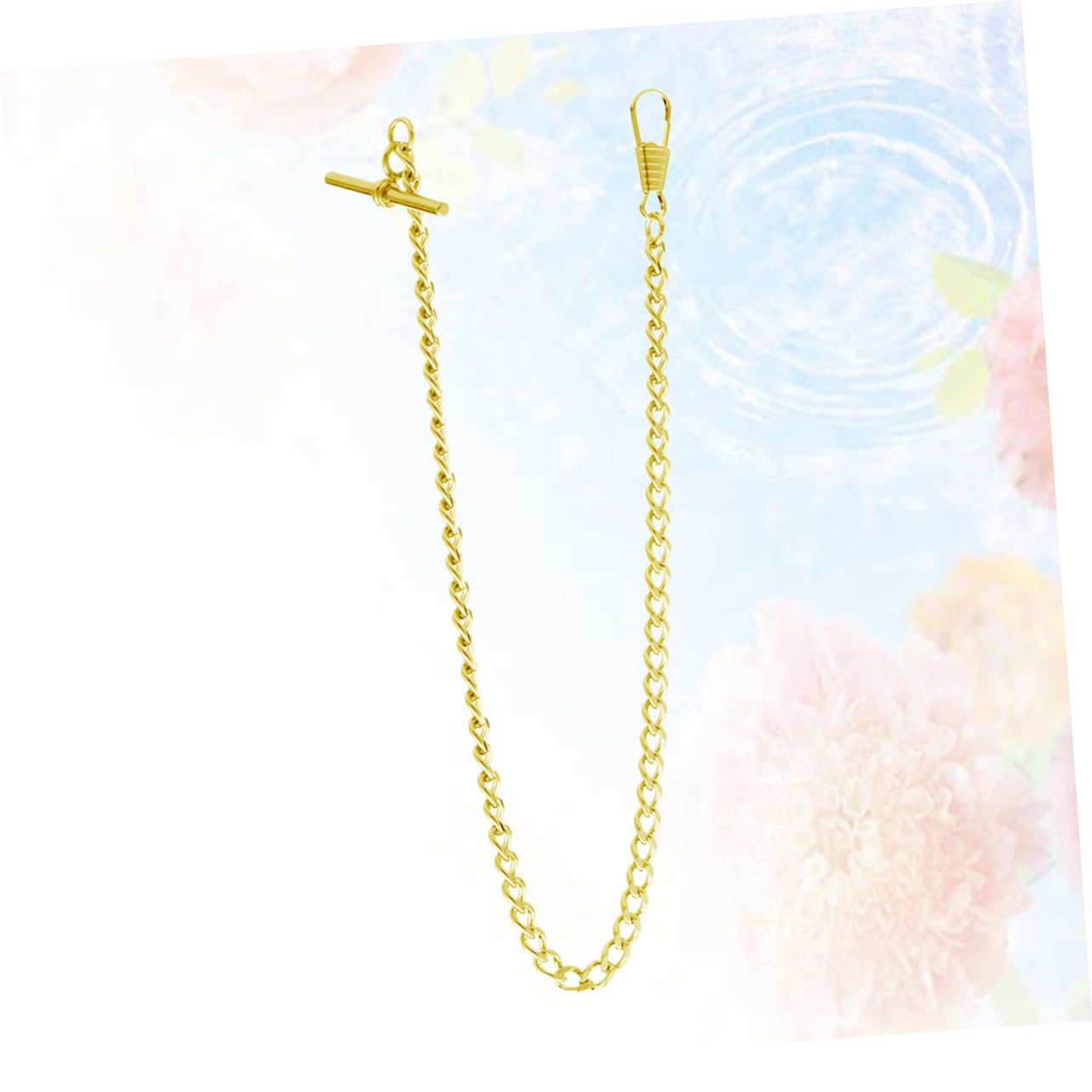 PartyKindom 65cm Metal Watch Chain for Pocket Watch Jeans Belt Chain Vintage T-bar Buckle DIY Accessory