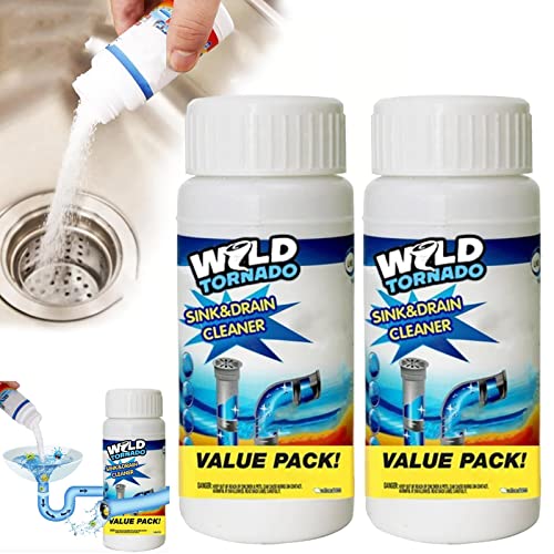 Tencipeda Powerful Sink & Drain Cleaner - Unclog Your Pipes with Foaming Drain Cleaner and Pipe Dredging Powder (2 Bot)