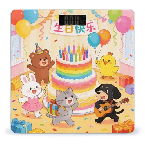 Báscula digital cuerpo Happy Birthday hasta 180kg miniatura 1