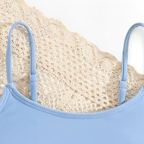 Teen Girls Bikini Set 2 Piece High Waist Swimsuits for Youth, Spaghetti Strap Bathing Suit Tropical Sport Beach Swimwear4