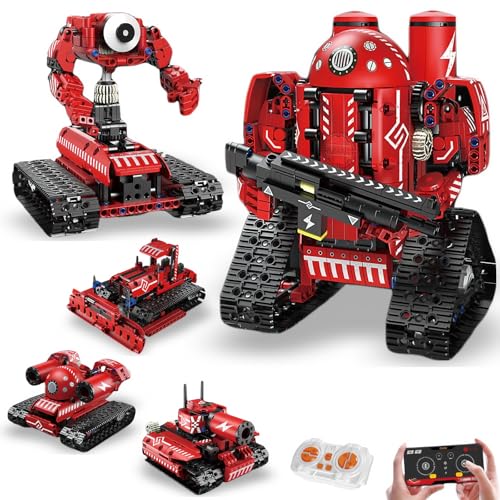 AoreSpty Robot Programmable Enfant, Kit Robot à Construire 5 en 1, Télécommande et App Bluetooth, Jouet Éducatif STEM, Cadeau Garçon 10 Ans, 495 Pièces