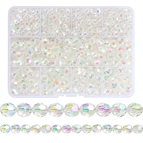 1100 Perline Mini In Vetro 4 Mm 6/0 – Colori Metallici Trasparenti (Marrone Scuro Con Riflessi Argento) Per Gioielli Fai Da Te
