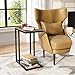 WLIVE Side Table, C Shaped End Table for Couch, Sofa and Bed, Large Desktop C Table for Living Room, Bedroom, Gray and Black