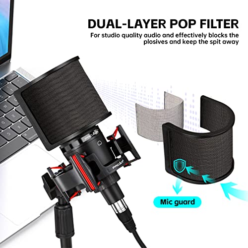 Xlr Podcast Microphone Professional Cardioid Condenser Microphone Xlr For Pc Computer Studio Xlr Mic Kit For Vocal Recording,Podcasting,Streaming,Voice Over,Asmr,Home Studio,Youtube With Desktop Stand #TOP5