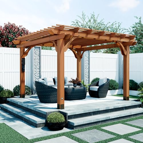 Backyard Discovery Beaumont 12' x 12' Traditional Cedar Wood Pergola