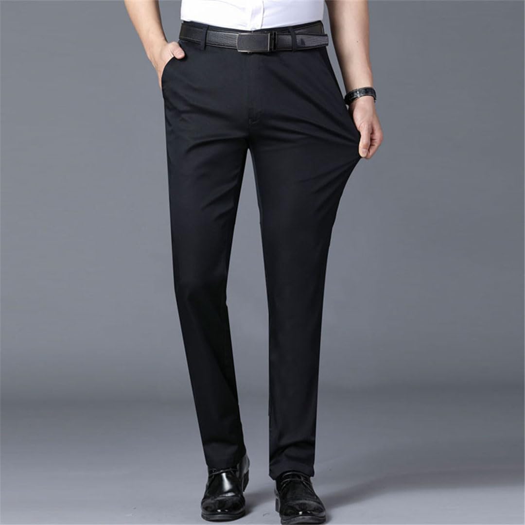 Vogrtcc Pantalones De Traje para Hombre, Pantalones De Traje Informales De Negocios, Pantalones Formales Rectos Elásticos