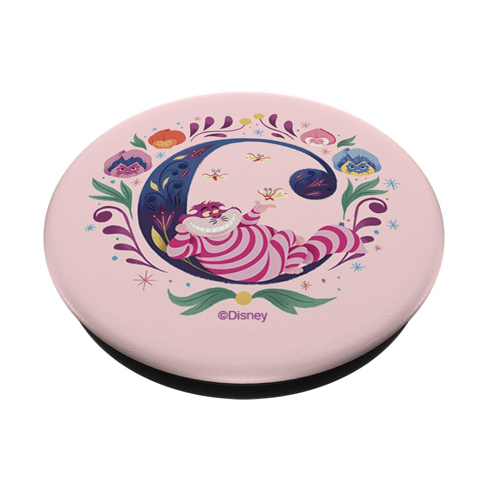 Disney Alphabet Monogram Letter C for Cheshire Cat PopSockets Swappable PopGrip, Black - Image 2
