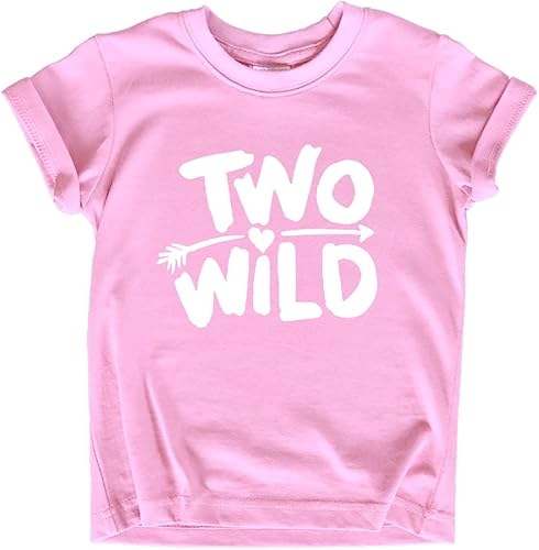 Two Wild - Camiseta para niña de 2 años de edad, traje de segundo cumpleaños