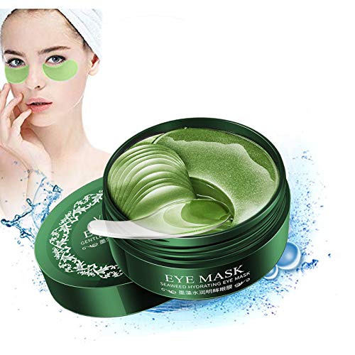 Seaweed Under Eye Masks, Huiteil Eye Lines And Moisturizing Eye Patches, Moisturizing, Nourishing, Improving Eye Bags, Dark Eye Circles, Under Eye Gel Pads with Collagen Hyaluronic Acid(30 Pairs)