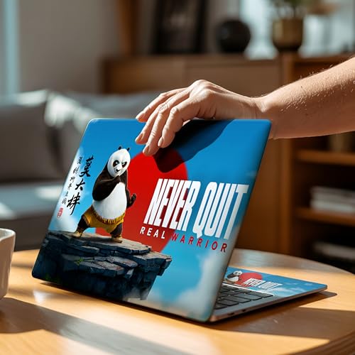 Image of NoWorries Laptop Skin for 15.6 & 14 Inch Laptop | Motivational, Superhero, Sports & Graphic Design Laptop Sticker Wrap | Premium Vinyl Laptop Cover (Kung Fu Panda, 13.5 x 9.5inches)