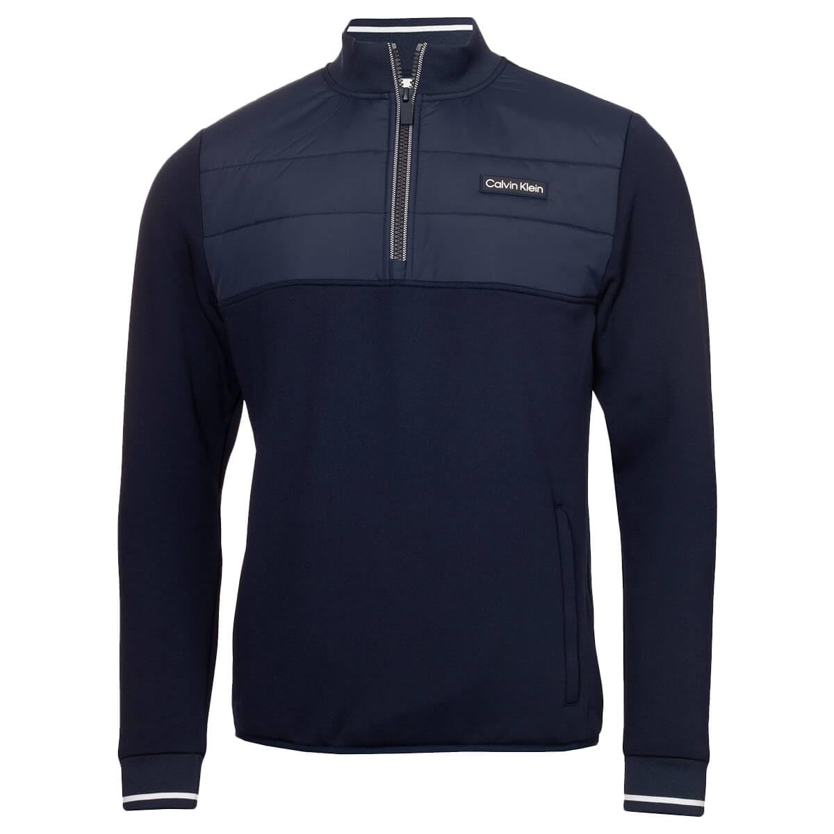 Calvin Klein Men's Eve Blue Baylor Creek Hybrid Half Zip Sweater - Large