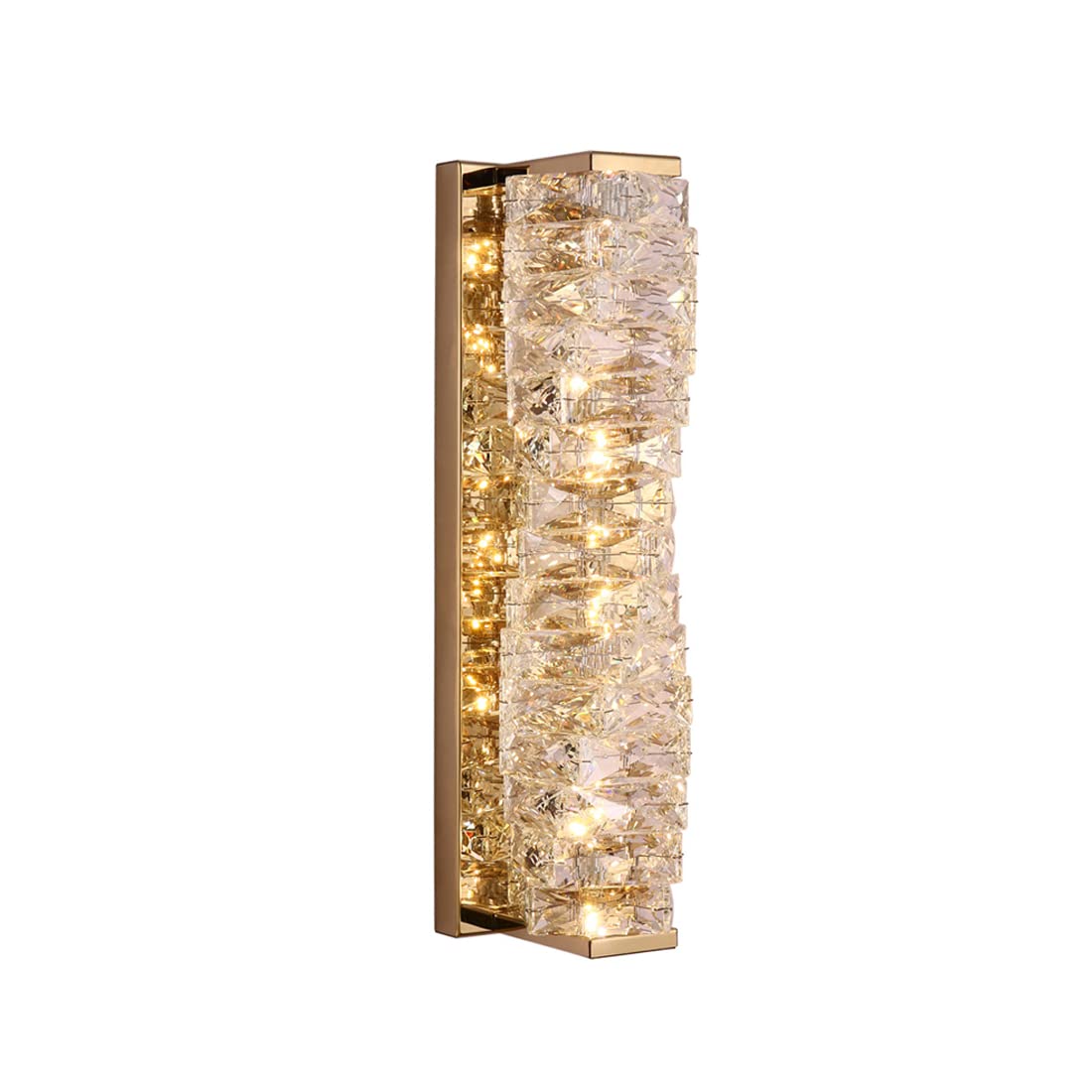 Applique Murale LED En Cristal, Applique Murale Moderne En Verre Satiné, 2x 4W 2x 320 Lm Blanc Chaud, Lxl 24x12 Cm