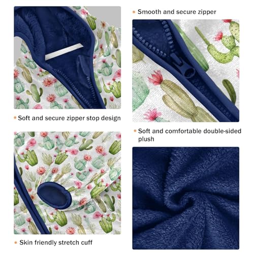 Cactus Boys Fleece Coat,Children's Zip-Up Hoodie Jacket,Baby Warm Fashion Outerwear 3-10T,A1132983