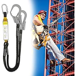 Arnes Contra Caidas Cuerda de Seguridad Contra Caídas, Arnés de Protección contra Caídas, Absorción de Impactos Cordón de Seguridad Protección contra Caídas,para montañismo, trabajos en altura, protección contra caídas