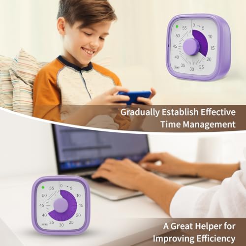 ADHD Timer- ADHD Tools for Kids Adults, Visual Timer for Kids with Autism, Silent Countdown Pomodoro Timer with Adjustable Alarm for Keep More Focused - Image 7