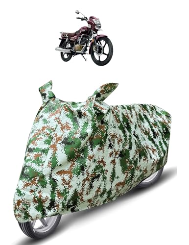 Image of Auto Hub Waterproof Bike Cover Compatible with TVS Radeon Dustproof, UV Protection Two Wheeler Bike Radeon Cover - Forest