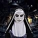 Nun Scary Latex Halloween Party Town Cosplay Costume Full Head Creepy Witch Mask