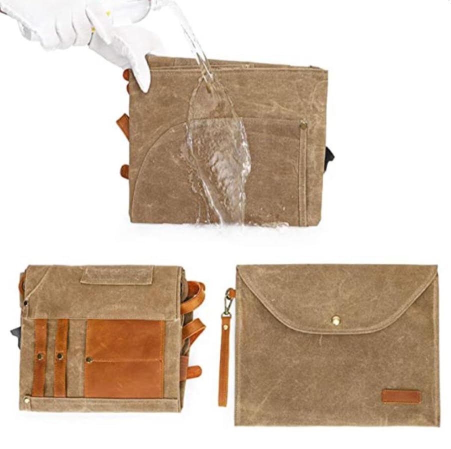 Luminexia Tablier de Soudeur,Tablier de Charpentier,Tablier de Travail Multifonction en Toile cirée imperméable,avec Poches à Outils Multifonctions,Tablier Homme