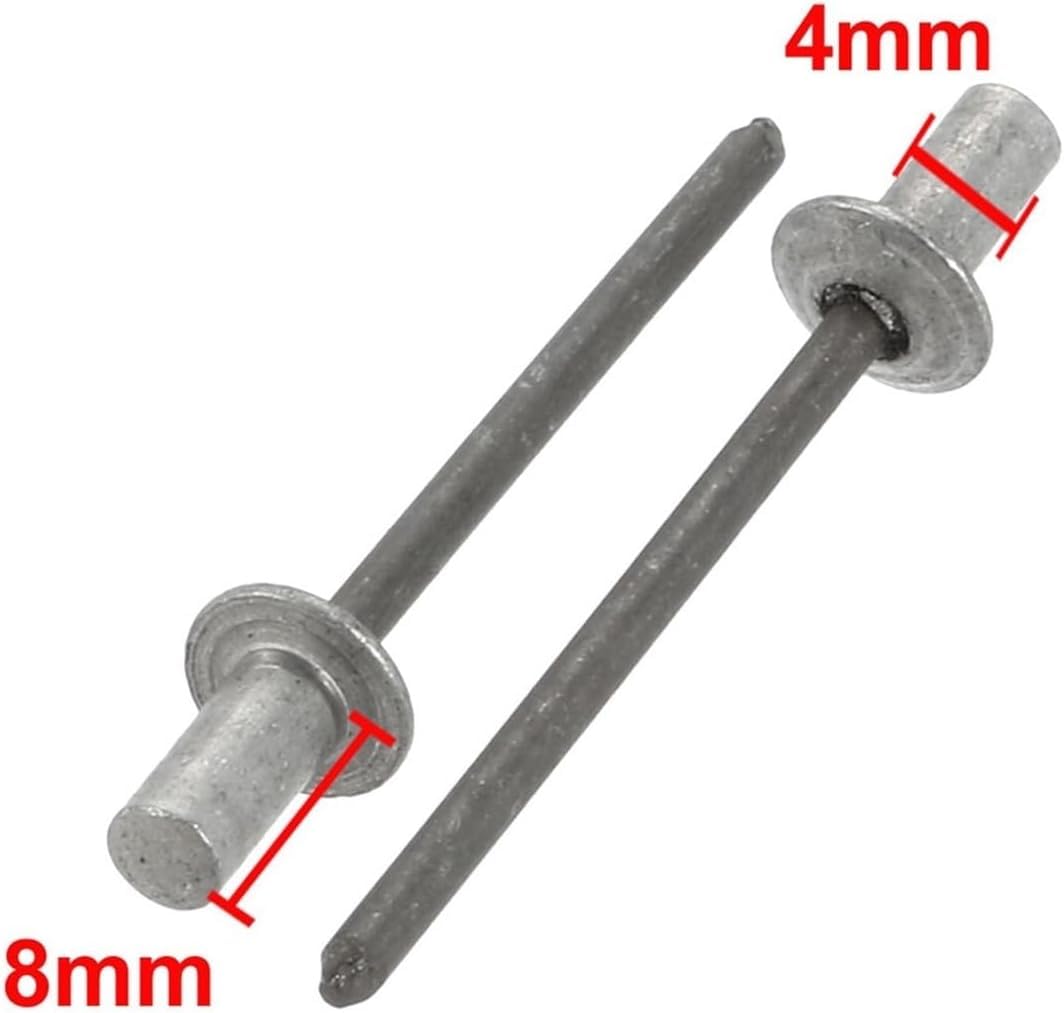 Remache ciego, Remache ciego de aluminio, cabeza redonda tipo cúpula, extremo cerrado, 4mm x 8-16mm(10mm)