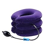 Cervical Neck Traction Device Inflatable Neck Stretcher, Easy to Use for Chronic Neck and Shoulder Pain Relief Traction Spine Alignment, Neck Cervical BracePurple