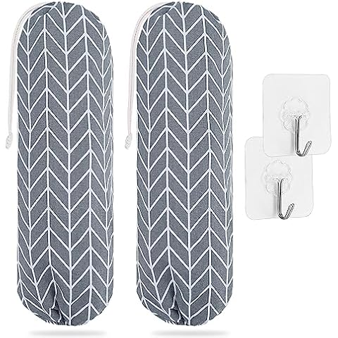 SWISSELITE 2Pcs Plastic Bag Holder, Reusable Plastic Bag Organizer Wall Mount, Large Grocery Bag Storage Dispenser, 22x9 IN Cover