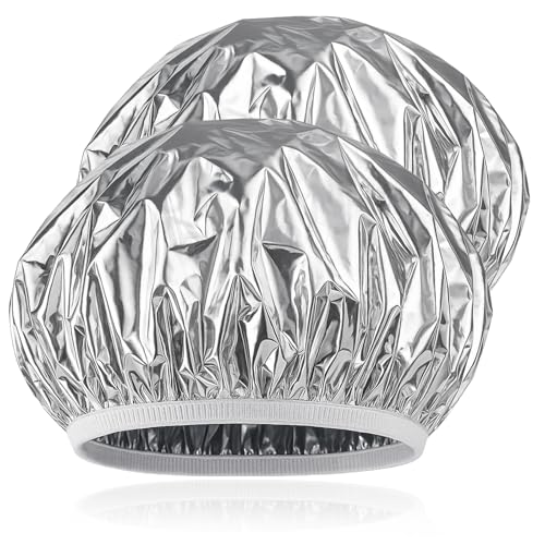 Brvlsoc Reusable Aluminum Foil Heat Cap – Deep Conditioning Processing Cap with Elastic Band, Hair Treatment...