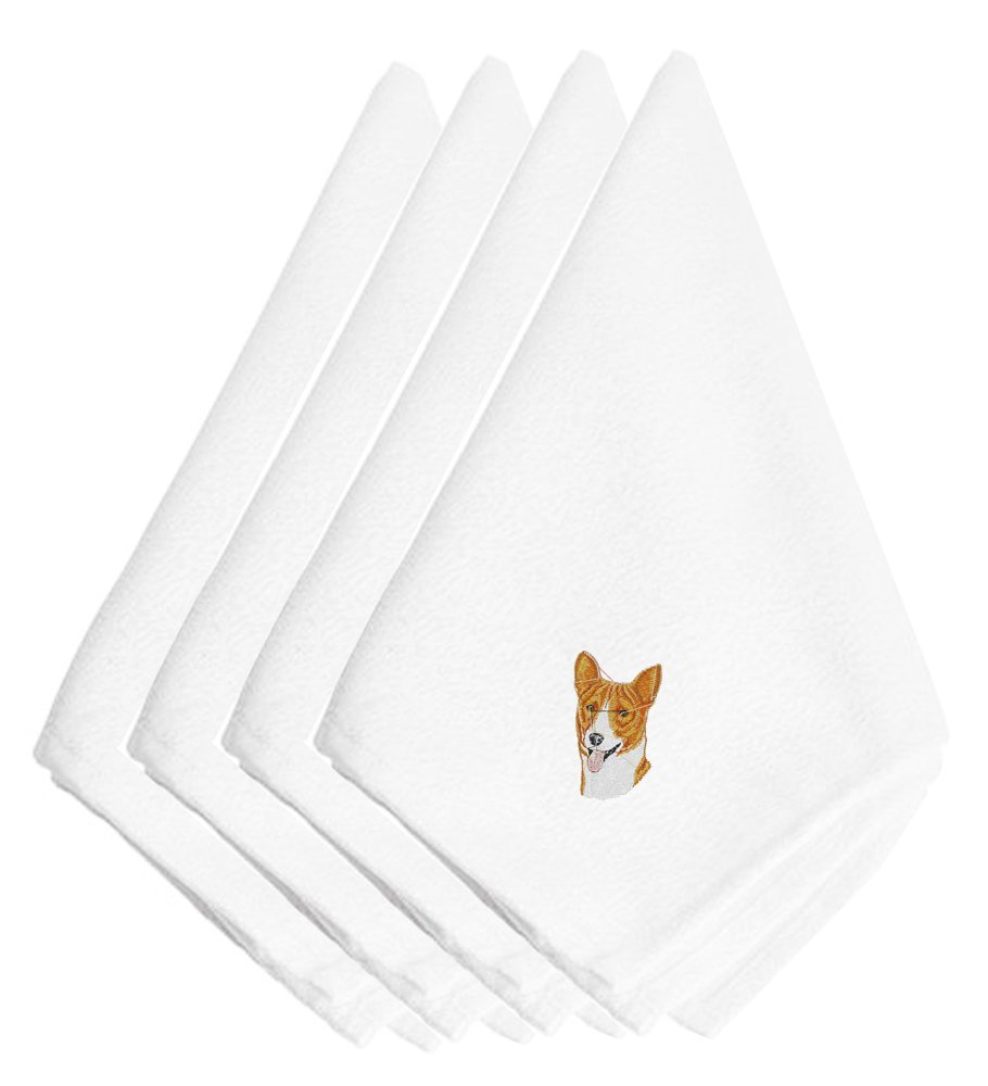 Serviettes brodées Basenji Caroline's Treasures EMBT2513NPKE lot de 4