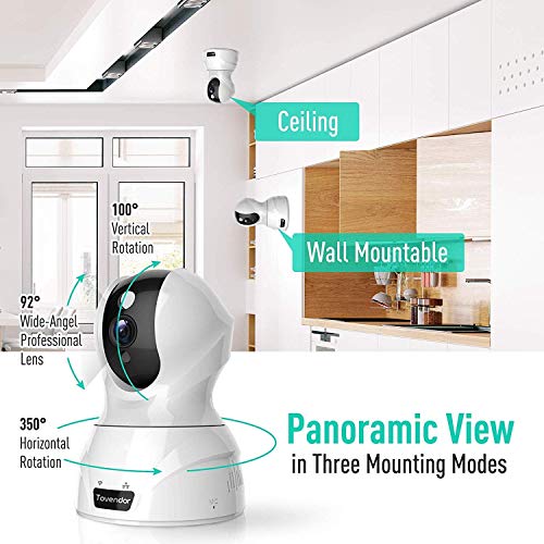 Tovendor 1080P Security Home Camera, WiFi Camera Indoor Surveillance System, IP Camera Baby Monitor with Motion Detection Tracking Night Vision