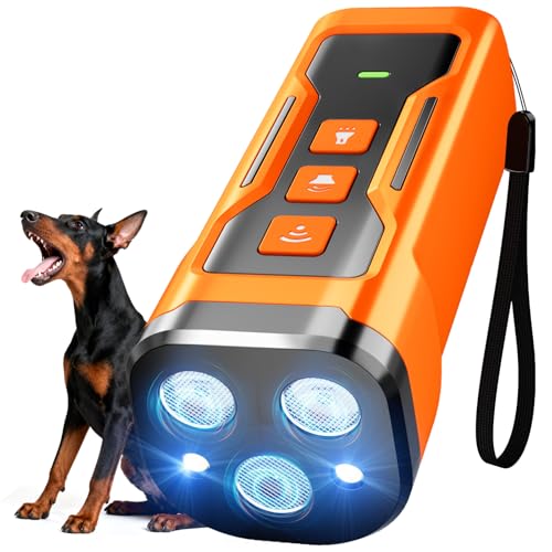 Dog Bark Deterrent Devices, 6 Modes 3X Ultrasonic Anti Barking Device for Dogs, 33 FT Range Barks No More Indoors Neighbor Outdoors Safe & Humane Compact Box Bark Control for Dog Behavior Correct