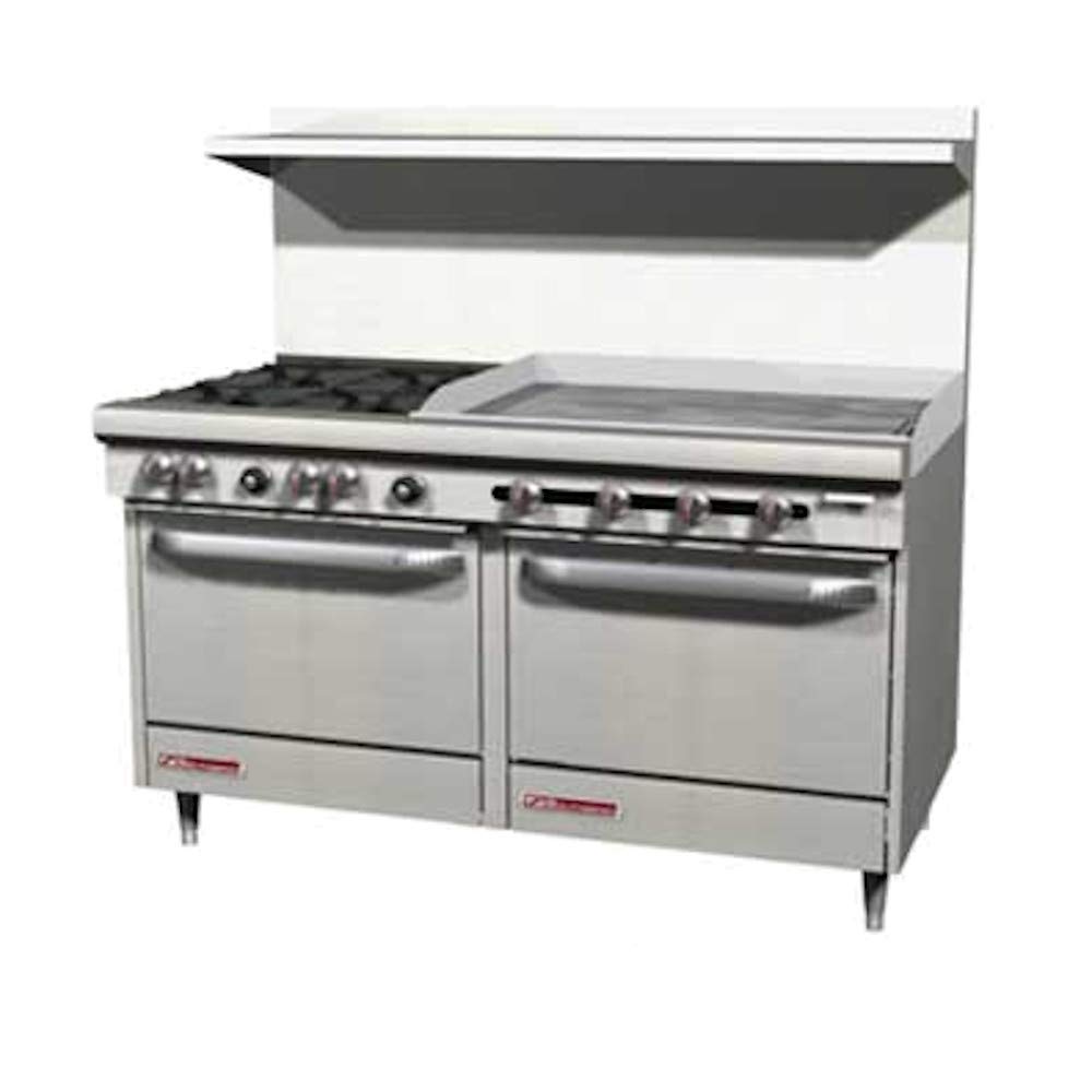 Southbend S-Series 60" Gas Restaurant Range w/ (2) Open Burners by SOUTH BEND – Iron, Model S60CC-4TR