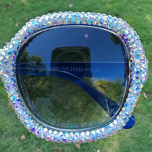ICARA Oversized Oval Sunglasses Bling Rhinestone Shades Punk Diamond Eyewear Fashion Rave Party Disco Fun Sunglasses3