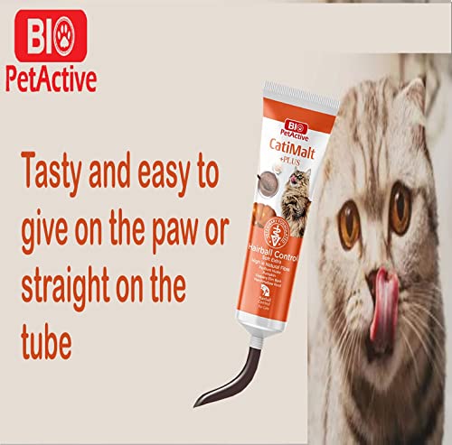 Image of Bio PetActive CatiMalt Plus Supplement for Cat Hairball Control Soft Extra High in Natural Fibre Helps to Reduce Hairball Problems & Health Development (Size-100ml)