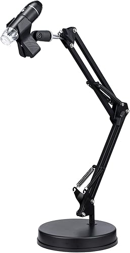 Soporte para microscopio de escritorio de 21.6 pulgadas de altura, altura ajustable de 21.6 a 6 pulgadas, compatible con microscopio digital USB,