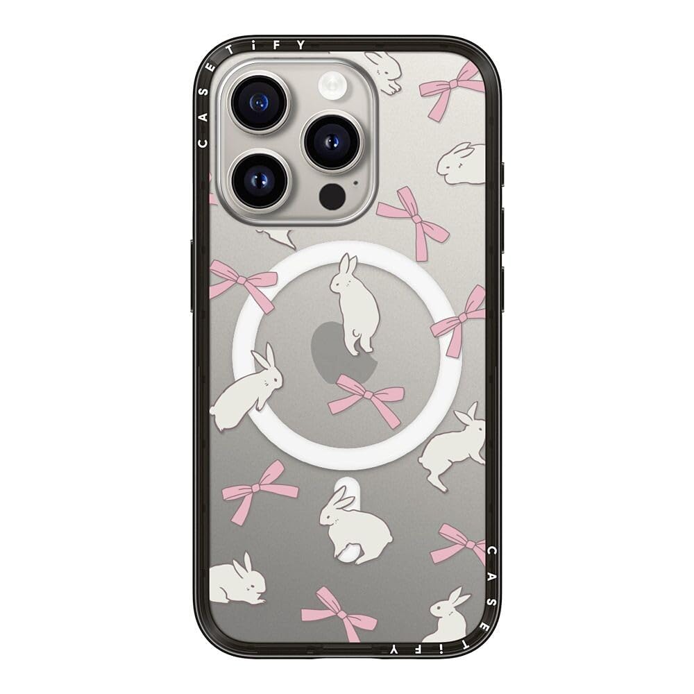 Coque iPhone 15 Pro CASETiFY compacte noir transparent compatible Magsafe - 8