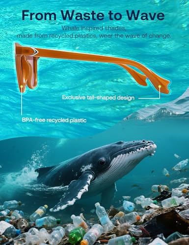 Image of SOJOS Polarized Retro Large Rectangular Sunglasses BALEEN