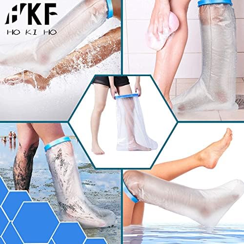 HKF HO KI HO Adult Short Waterproof Leg Cast and Bandage Cover Designed to Protect Wound Dressings and Injuries During Shower & Bath-Adult Short Leg.Upper Leg Size:25.98 * 17.1inch