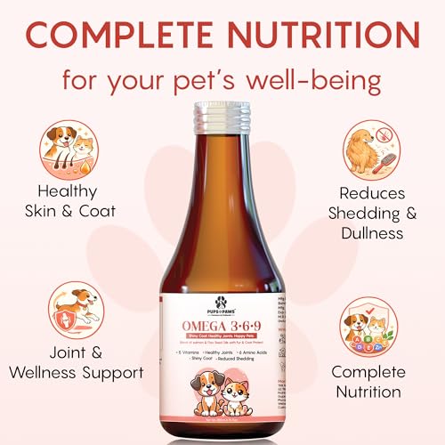 Image of Pups & Paws Omega 3 6 9 Skin & Coat Syrup for Dogs & Puppies, Salmon Oil for Healthy Skin & Shiny Coat, 200 ml