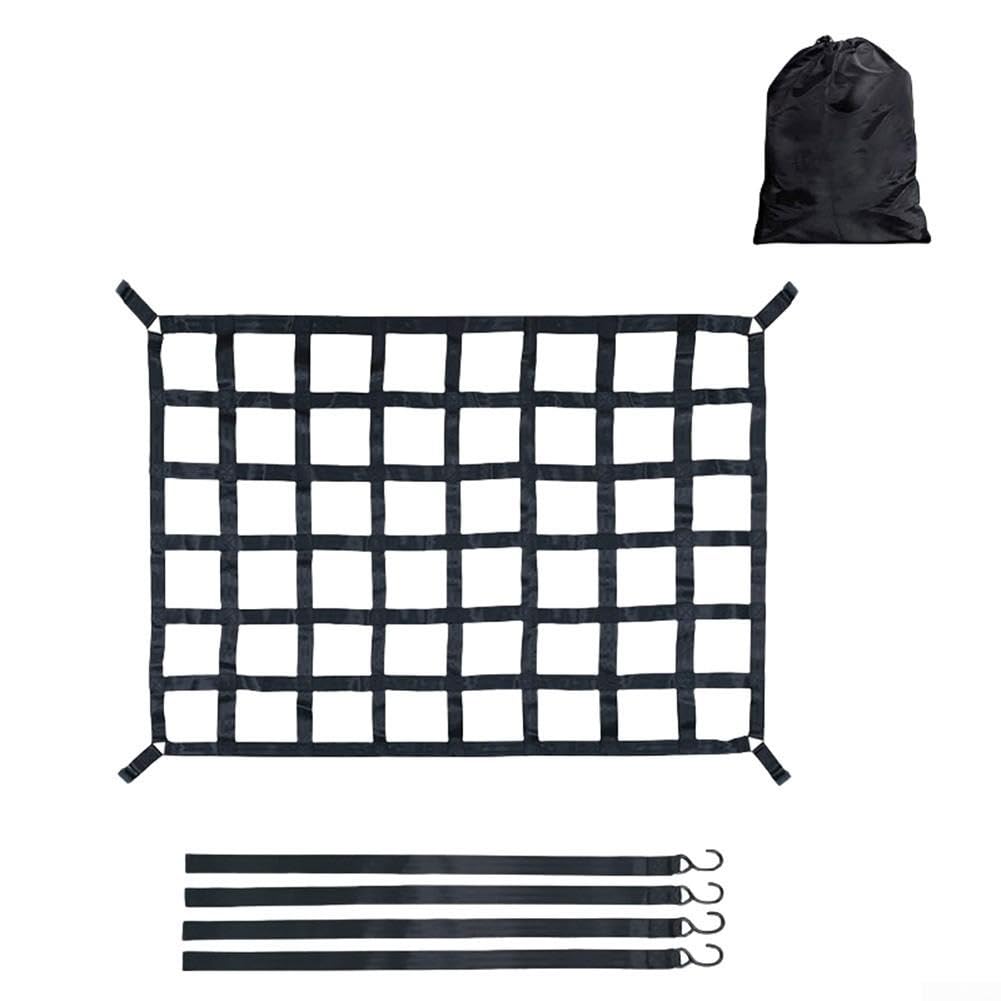 Rete da Carico per Camion in Poliestere 208x127cm Rete da Carico | Poliestere resistenza, portata 500kg, ideale per traslochi, per costruzione, trasporto pesante(L—208*127cm)