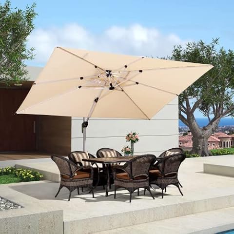 PURPLE LEAF Large Cantilever Parasol with Crank Cover