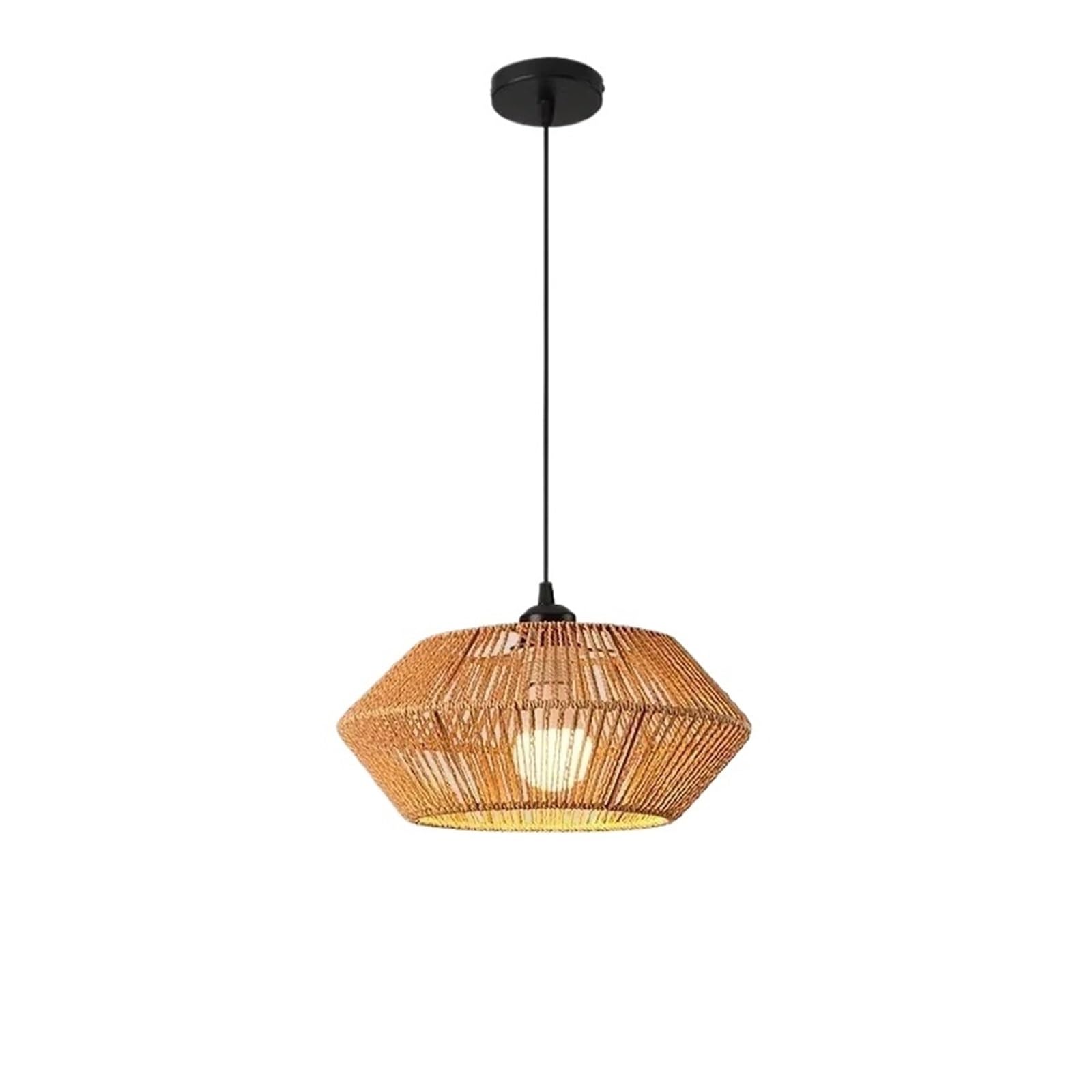 Akdjgfp A5 Rattan Lampshade Wicker Lampshade Creative Design Rattan Decorative Pastoral Retro(A5)