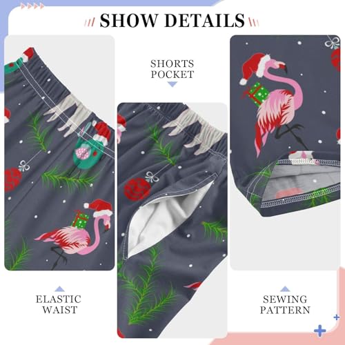 Christmas Llama Bird Boys Long Pants Soft Trousers Elastic Waist Kids Lounge Bottoms with Pockets S-XL4